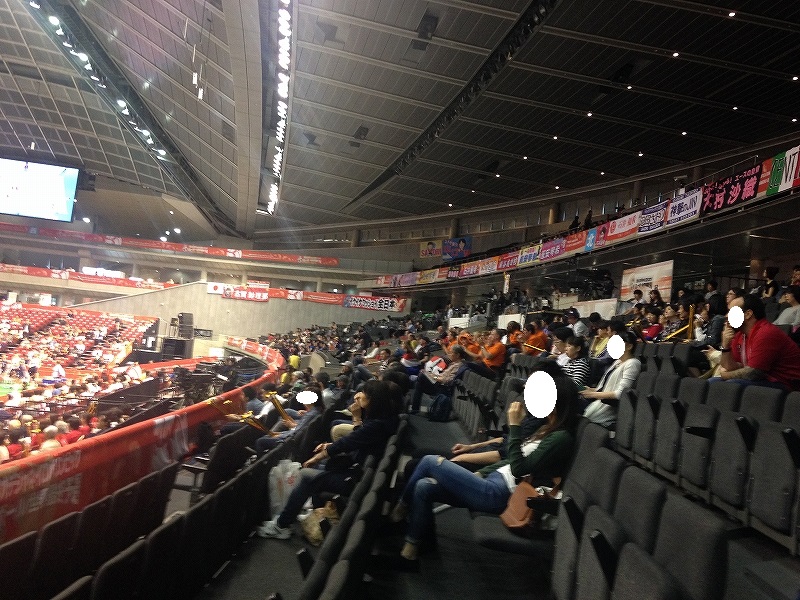 東京体育館：スタンド指定席からの眺め1階：バレー応援