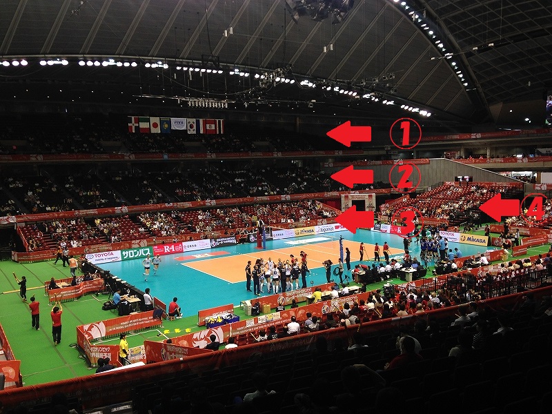東京体育館座席からの眺め：バレーボール
